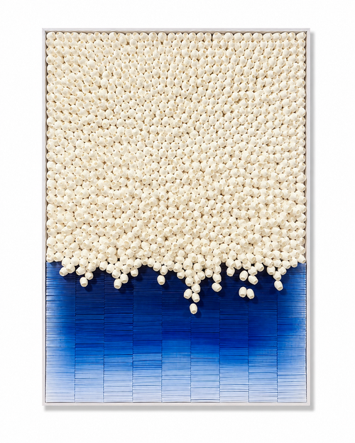 Handmade 3D Mixed Media Wall Art – Paper & Natural Silk Cocoon Sculpture