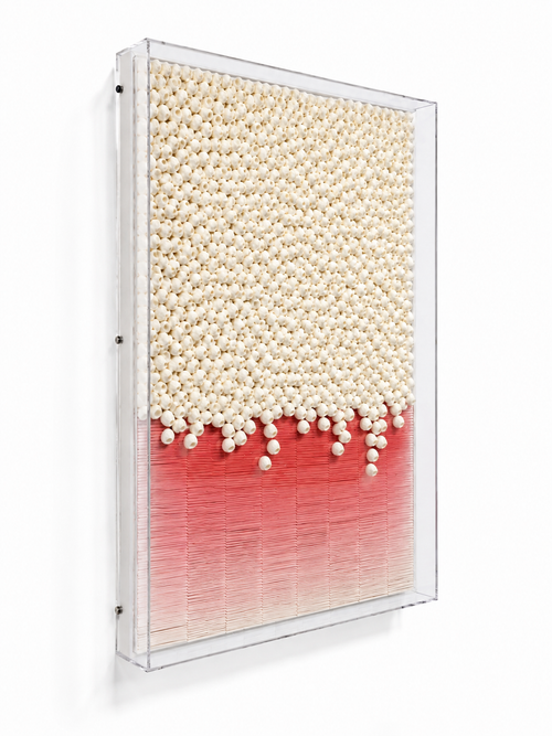 Handmade 3D Mixed Media Wall Art – Paper & Natural Silk Cocoon Sculpture