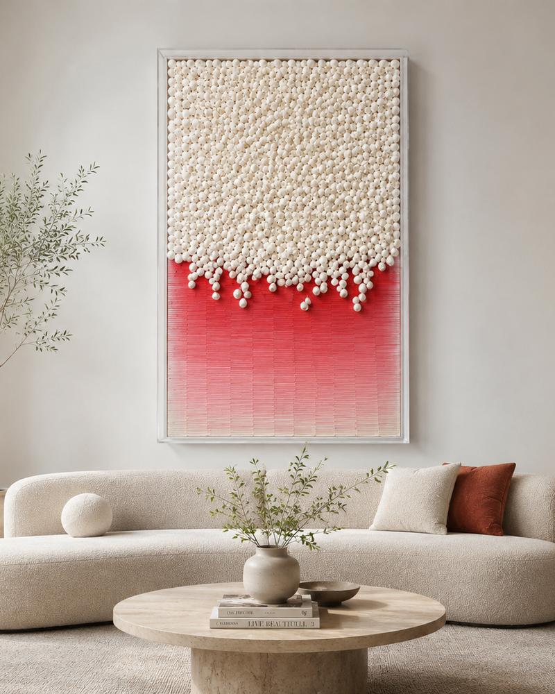 Handmade 3D Paper Wall Art – Textured Sculptural Statement Art