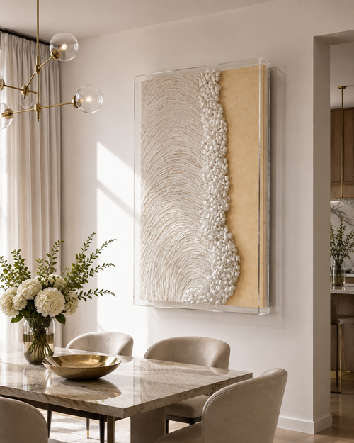 Handmade 3D Textured Paper Wall Art – Modern Abstract Wall Sculpture