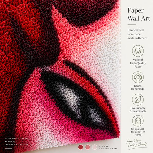 Handmade 3D Paper Wall Art – Abstract Eye Textured Statement Art
