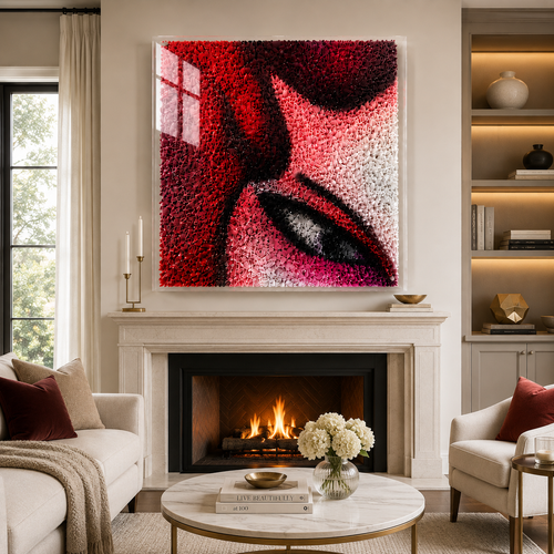 Handmade 3D Paper Wall Art – Abstract Eye Textured Statement Art