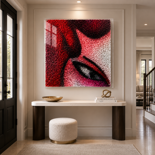 Handmade 3D Paper Wall Art – Abstract Eye Textured Statement Art