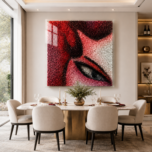 Handmade 3D Paper Wall Art – Abstract Eye Textured Statement Art
