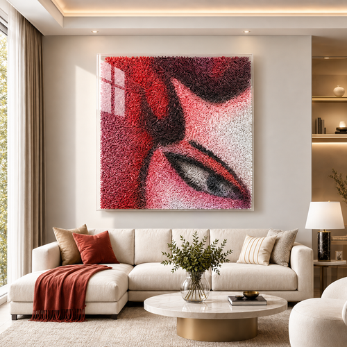 Handmade 3D Paper Wall Art – Abstract Eye Textured Statement Art