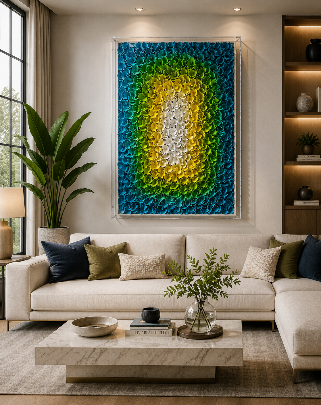 Handmade 3D Paper Floral Wall Art – Colorful Textured Statement Decor