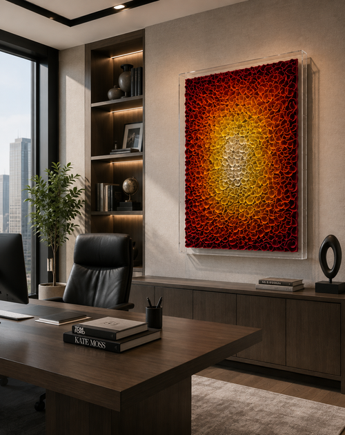Handmade 3D Paper Floral Wall Art – Colorful Textured Statement Decor
