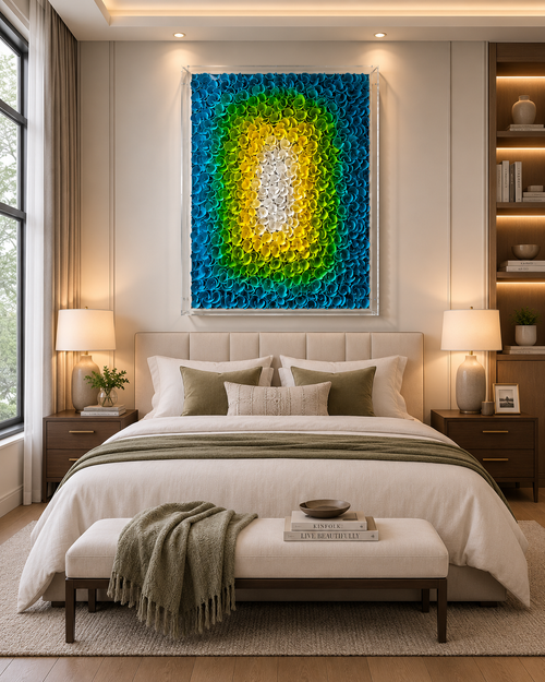 Handmade 3D Paper Floral Wall Art – Colorful Textured Statement Decor