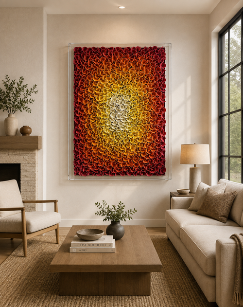 Handmade 3D Paper Floral Wall Art – Colorful Textured Statement Decor
