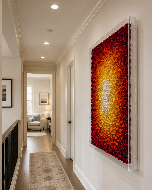 Handmade 3D Paper Floral Wall Art – Colorful Textured Statement Decor