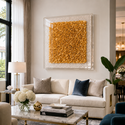 Handmade 3D Paper Floral Wall Art – Original Textured Wall Sculpture