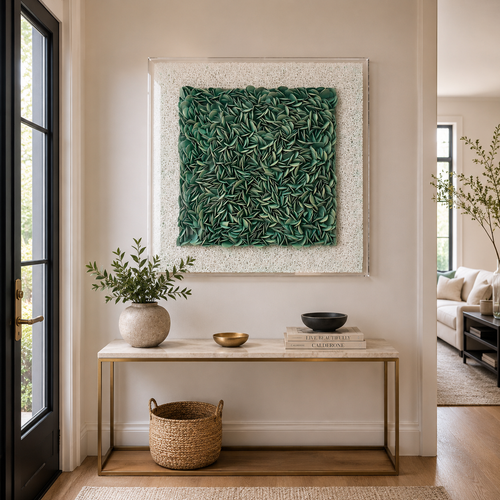 Handmade 3D Paper Floral Wall Art – Original Textured Wall Sculpture