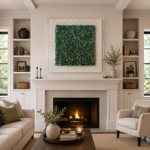 Handmade 3D Paper Floral Wall Art – Original Textured Wall Sculpture