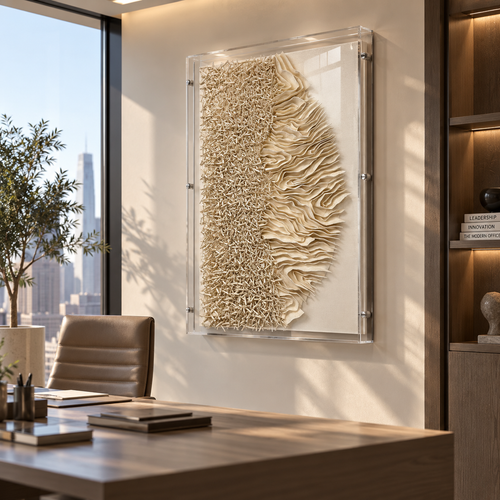 Handmade 3D Textured Wall Art Paper Sculpture Modern Abstract Wall Decor