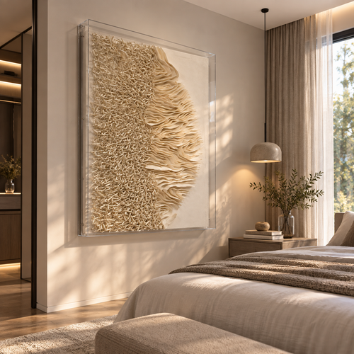 Handmade 3D Textured Wall Art Paper Sculpture Modern Abstract Wall Decor