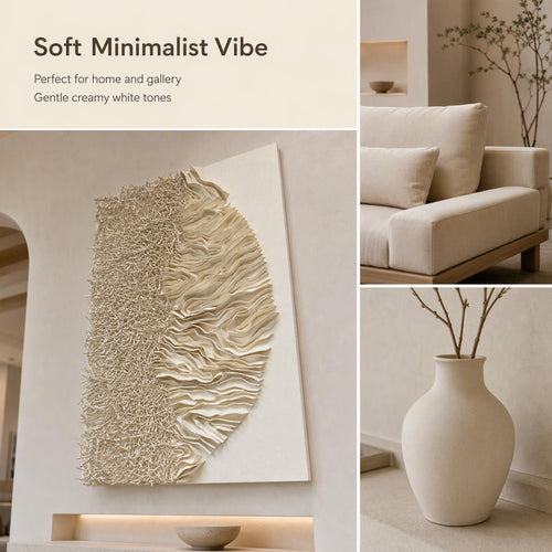 Handmade 3D Textured Wall Art Paper Sculpture Modern Abstract Wall Decor