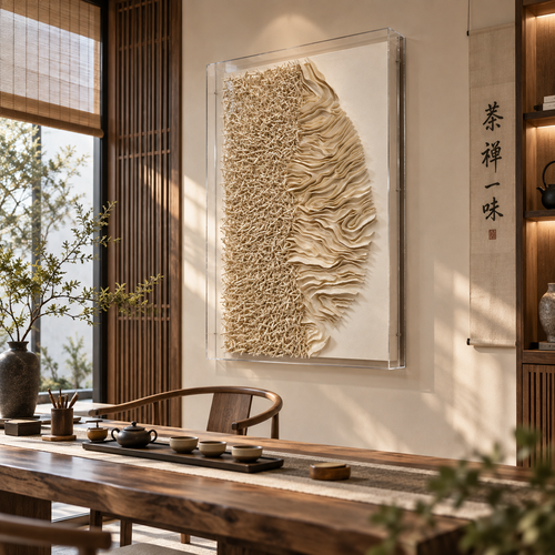 Handmade 3D Textured Wall Art Paper Sculpture Modern Abstract Wall Decor