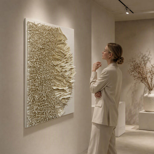 Handmade 3D Textured Wall Art Paper Sculpture Modern Abstract Wall Decor