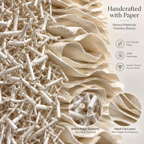Handmade 3D Textured Wall Art Paper Sculpture Modern Abstract Wall Decor