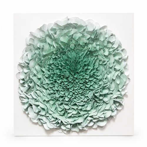 Handmade Mint Green 3D Floral Wall Art with Acrylic Cover
