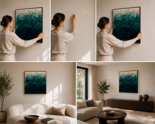 Ocean Reverie | Handcrafted Leather Wall Sculpture