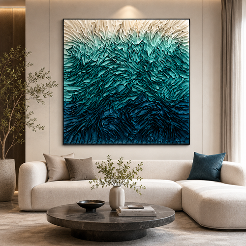 Ocean Reverie | Handcrafted Leather Wall Sculpture