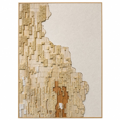 Handmade 3D Textured Paper Wall Art – Neutral Abstract Sculptural Decor