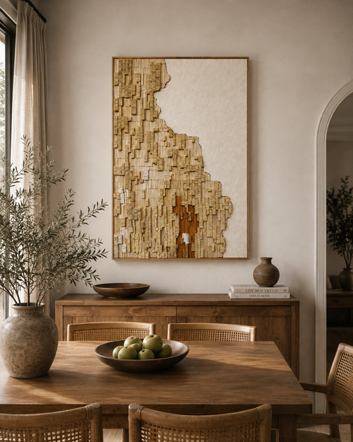 Handmade 3D Textured Paper Wall Art – Neutral Abstract Sculptural Decor