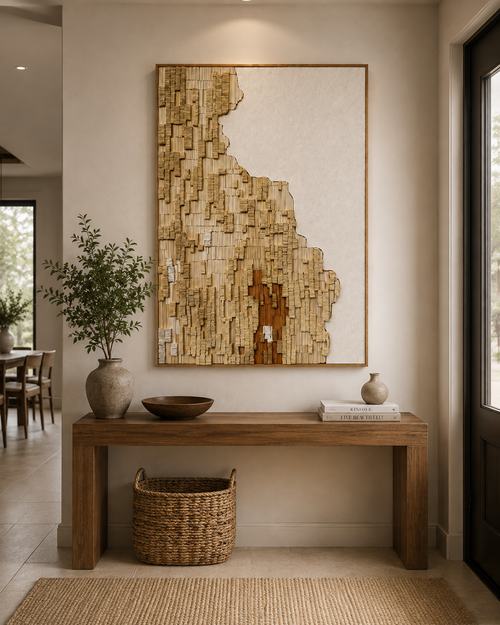 Handmade 3D Textured Paper Wall Art – Neutral Abstract Sculptural Decor