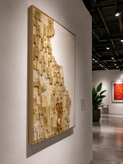 Handmade 3D Textured Paper Wall Art – Neutral Abstract Sculptural Decor