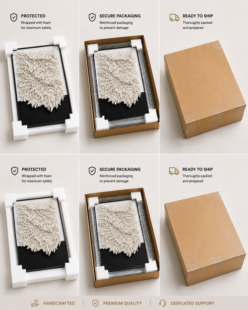 Modern Black & White Paper Sculpture Wall Art – Handcrafted Textured Statement Piece