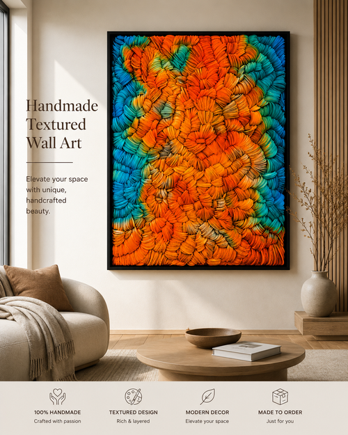 Handcrafted 3D Paper Wall Art | Modern Textured Sculptural Artwork | Luxury Statement Wall Decor