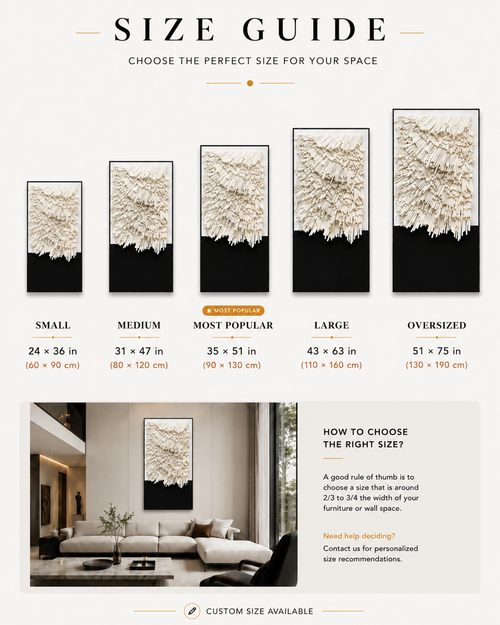 Modern Black & White Paper Sculpture Wall Art – Handcrafted Textured Statement Piece