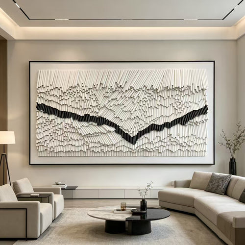 Handcrafted Textured Wall Art – Modern 3D Paper Relief Statement Piece