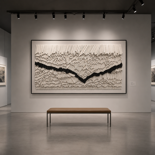 Handcrafted Textured Wall Art – Modern 3D Paper Relief Statement Piece