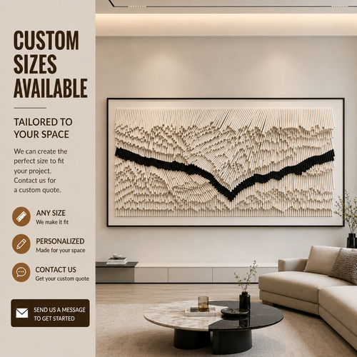 Handcrafted Textured Wall Art – Modern 3D Paper Relief Statement Piece