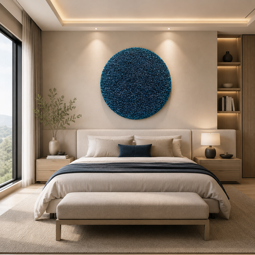 Ocean Rhythm – Handcrafted Textured Paper Wall Art