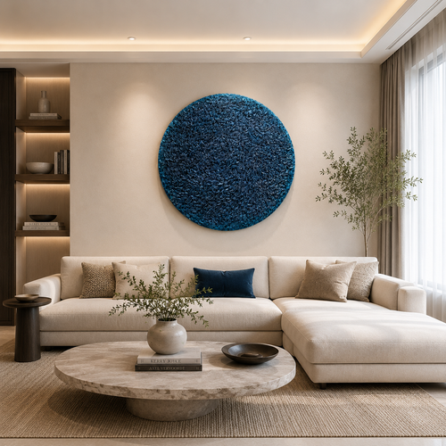 Ocean Rhythm – Handcrafted Textured Paper Wall Art