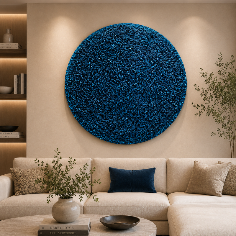 Ocean Rhythm – Handcrafted Textured Paper Wall Art