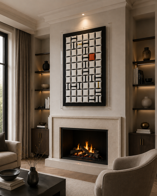 Rhythm Grid – Handmade 3D Geometric EVA Wall Art