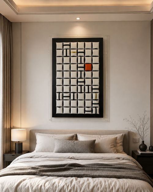 Rhythm Grid – Handmade 3D Geometric EVA Wall Art