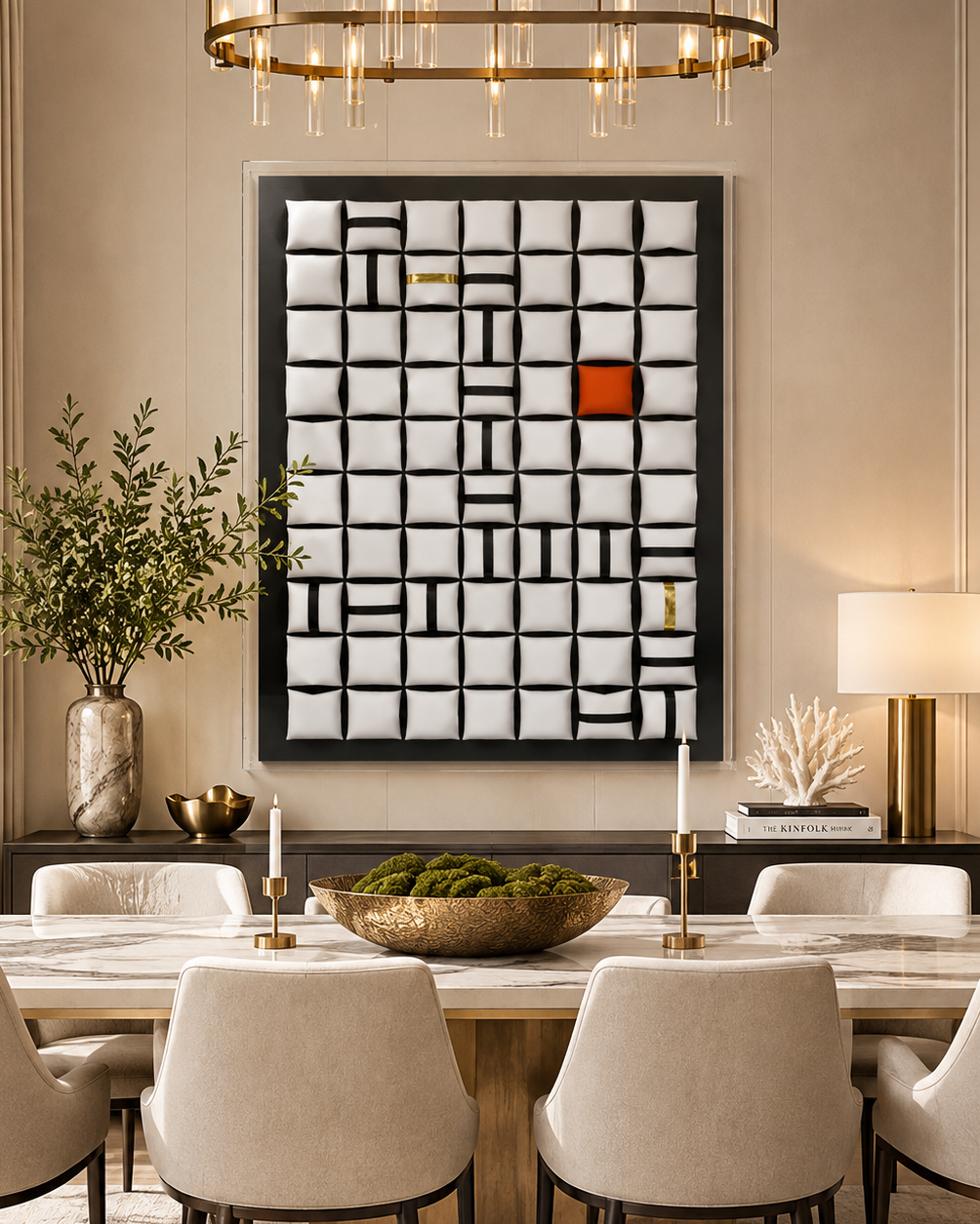 Rhythm Grid – Handmade 3D Geometric EVA Wall Art
