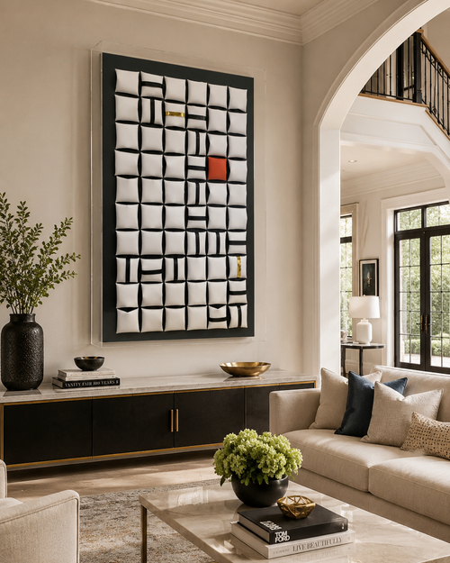 Rhythm Grid – Handmade 3D Geometric EVA Wall Art